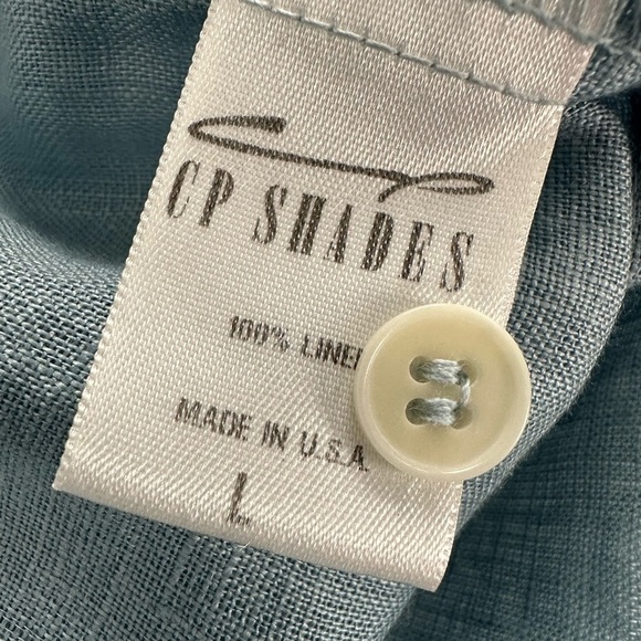 CP Shades Half Button Long Sleeve Collared Linen Shirt Tunic Blouse Lagenlook - Picture 6 of 7